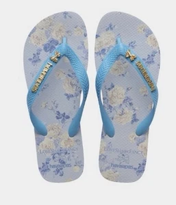 LoveShackFancy X Havaianas Whisper Blue Top FlipFlops,NIB Size 5/6 SOLD OUT - Picture 1 of 1