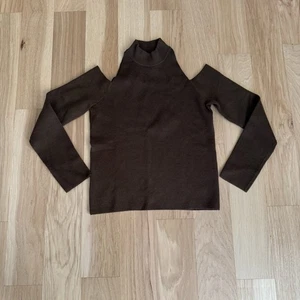 Monrow Chocolate Cold-Shoulder Top Size L - Picture 1 of 6