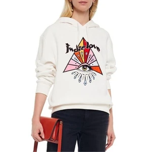 Sudadera con capucha Indie Love de aplicación con cuentas para mujer Sandro Talla EU 1 / US 2-4 en blanco - Imagen 1 de 10