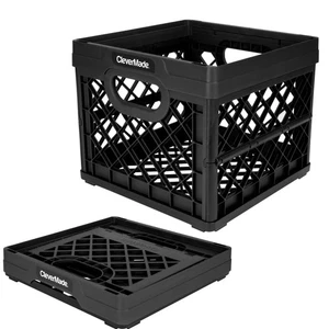 Collapsible Milk Crate, Obsidian, 1PK - 25L (6 Gal) Stackable Storage Bins, H... - Picture 1 of 9
