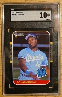 1987 Donruss #35 BO JACKSON SGC 10 Gem Mint Gm RC Royals - Image 1 of 2