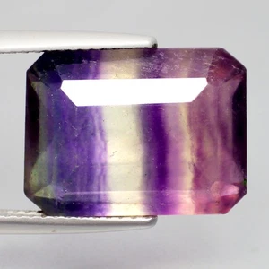 Gemas divertidas de flourita bicolor de 17,33 quilates (16 x 12) 100 % naturales corte octágono - Imagen 1 de 7