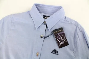 Camisa STATE OF ART Para Hombre L Bordada Azul Claro Abotonada Delgada Estrecha - Imagen 1 de 12