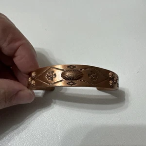 Vintage Solid Copper Cuff Bracelet Childs OR WOMEN Petite Small Native Arrows 6” - Picture 1 of 13
