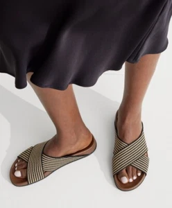 NEW Rothy’s Women's The Weekend Slide Toffee Stripe US Size 9 - Picture 1 of 7
