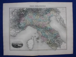 Original antique map NORTHERN ITALY, TURIN, 'ITALIE SEPTENTRIONALE' Migeon, 1891 - Picture 1 of 3