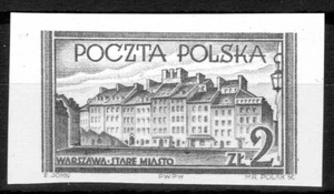 POLAND WARSZAWA PROOF/BLACK PRINT SCOTT # 597 MNH - Picture 1 of 1