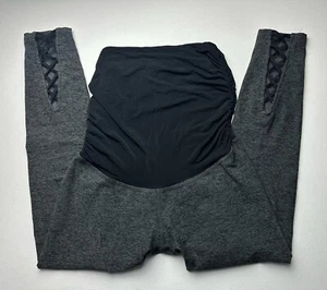 Beyond the Bump Maternity Leggings XS Spacedye Gray Ruched Beyond Yoga - Picture 1 of 7