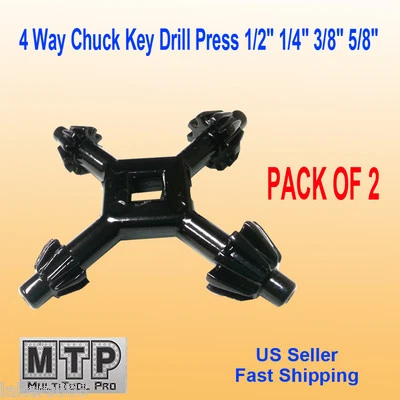MTP (MULTITOOLPRO) 2x 4 Way Chuck Key Drill Press 1/2" 1/4" 3/8" 5/8" Universal Combination