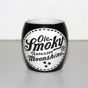 Ole Smoky Moonshine Tennessee Keramik Schnapsglas schwarz weiß Gatlinburg TN - Bild 1 von 6