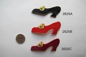 #2625 SCHWARZ, ROT MODISCHER HIGH HEEL SCHUH, SHOPPING LADY, DAMENSCHUH APPLIKATION PATCH - Bild 1 von 4