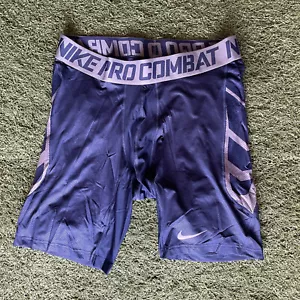 NEW Nike Pro Combat Football Compression Shorts Navy Blue 2XL 3XL 4XL 709030 - Picture 1 of 16