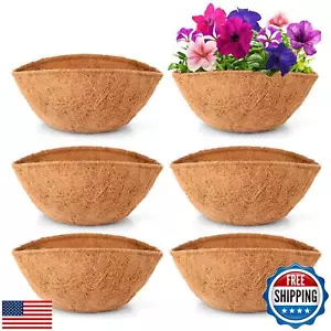 LAVEVE Coco Coir Liner Replacement for Plant Hanging Basket, 6 PCS 14 Inches - Picture 1 of 5