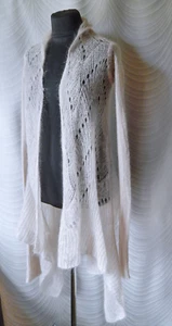 Rick Owens Beige Mohair Blend Knitted Mesh Cardigan Size XS Open Front - Picture 1 of 11