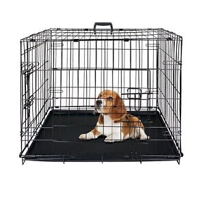 30" Large Pet Crate Animal Training Dog Puppy Heavy Duty Folding Travel Carrier