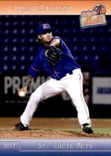 2017 St. Lucie Mets Grandstand 2 Tyler Bashlor Springfield Georgia Baseball Card