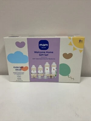 MAM Welcome Home 礼品套装(9 件),Easy Start 防胀气婴儿奶瓶 G4-12 — 第 1/4 张图片