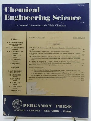 VTG Chemical Engineering Science Journal Volume 24 Number 12 December 1969 - Image 1 of 4