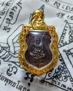 Buda tailandés amuleto phra moneda lp porno wat bangpra poderoso colgante. - Imagen 1 de 2