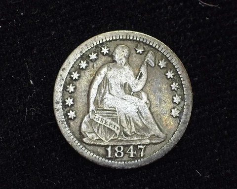 HS&C: 1847 Liberty Seated Half Dime F - US Coin Cover