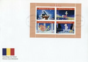 Disney Stamps Chad 2019 FDC Fantasia Mickey Mouse Cartoons 4v M/S II - Picture 1 of 1