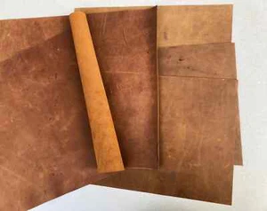 Leather Sheets 3-4oz. Scratched and rubbed areas. For Projects Art Crafts Hobby - Picture 1 of 8