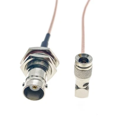 DIN 1.0/2.3 CC4 Male Right Angle to BNC female Bulkhead Connector RG316 Cable - Image 1 of 4