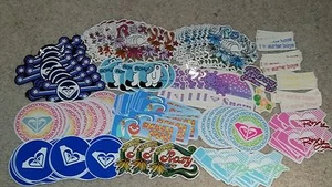 VTG 90's ROXY HAWAIIAN CALIFORNIA BEACH GIRL HEART SURF SKATEBOARD STICKER DECAL - Picture 1 of 19