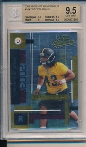 Troy Polamalu 2003 Absolute Memorabilia Rookie Card RC 0328/1100 BGS 9.5 - Imagen 1 de 2