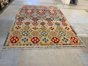 Tash Premium Afghan Handmade Kilim Rug Mimana Chobi Reversible RugSize 246x176cm - Picture 1 of 6