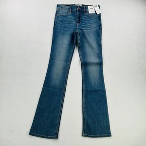 Abercrombie Kids Boot Jean Size 15/16 Slim Blue Wash Mid Rise Western Denim NEW! - Picture 1 of 22