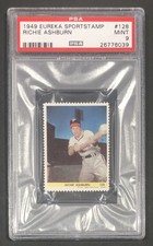 1949 Eureka Sportstamps Richie Ashburn RC PSA 9 Rookie HOF Phillies TOUGH