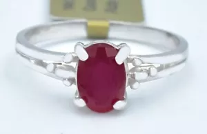 GENUINE 1.15 Cts RUBY SOLITAIRE RING 10k WHITE GOLD - Free Appraisal Service - Picture 1 of 5