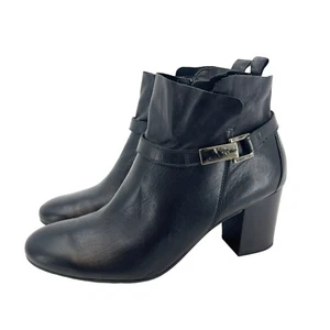 Paul Green Women's Size 6.5 "Kathy" Bootie Black Leather Side Zip Ankle Boots - Picture 1 of 11