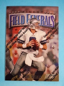 Topps Finest Troy Aikman Dallas Cowboys 1997 #130 poco común 🙂 - Imagen 1 de 2
