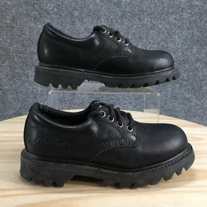 Road Mate Shoes Womens 5 Oil Resistant Plain Toe Derby Oxford Black Leather - Picture 1 of 16