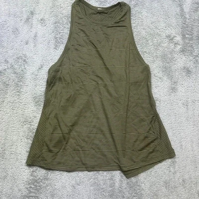Camiseta sin mangas Lululemon Miles Ahead para mujer 6 rayas verdes salvia con lazo trasero W1BCAS *PUNTO Foto 1 de 4