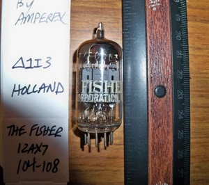 Strong THE FISHER by AMPEREX Short Gray Plate O Getter 12AX7 / ECC83 Tube - Bild 1 von 4