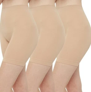 3 Pack -  Women's High Waisted Slip Shorts for Under Dresses Size XL Nude - Picture 1 of 5