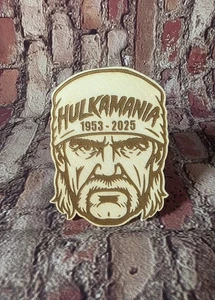 Hulk Hogan Hulkamania Tribute Laser Engraved Wood Magnet - Picture 1 of 5