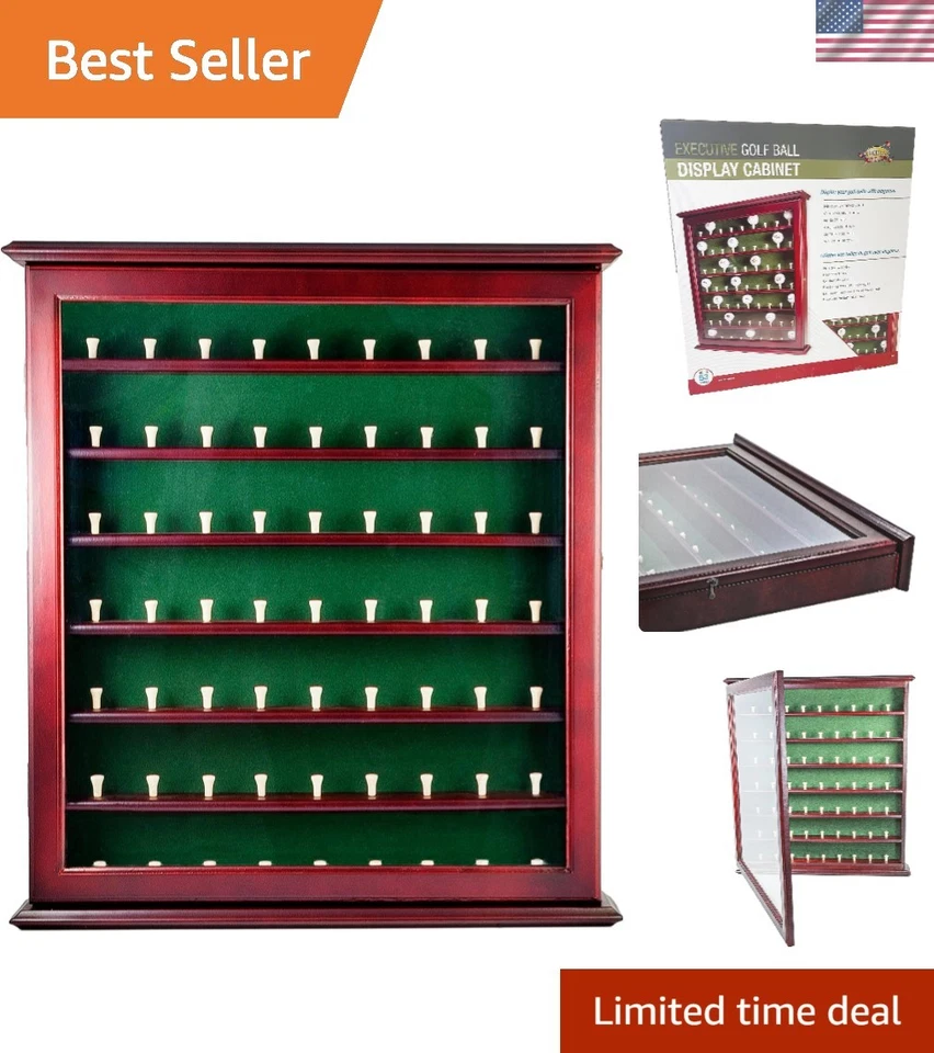 Gabinete para pelotas de golf de caoba con puerta de acrílico Foto 1 de 4