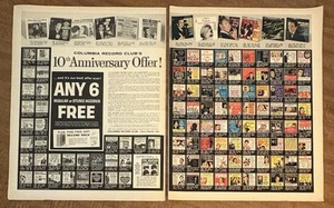 1965 Columbia Records Club Johnny Cash Barbara Streisand 2-Pg 60s Print Ad - Picture 1 of 4
