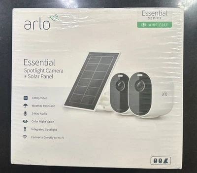 ARLO ESSENTIAL SPOTLIGHT CAMERA + SOLAR PANEL w/2 Cameras and 1 Solar Panel - Image 1 of 4