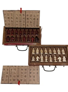Vintage Chinese Terracotta Warrior Chess Set with Box - Complete Set Collectable - Picture 1 of 12
