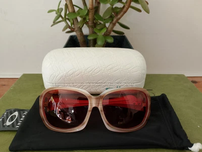 RARO 2006 Oakley Mujeres Gafas de sol "Script" Marrón Degradado Rosa Latte con Lentes EC Foto 1 de 4