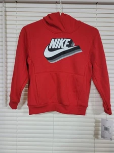 Nike Hoodie Youth size 6 Red Long Sleeve Pullover  - Picture 1 of 4