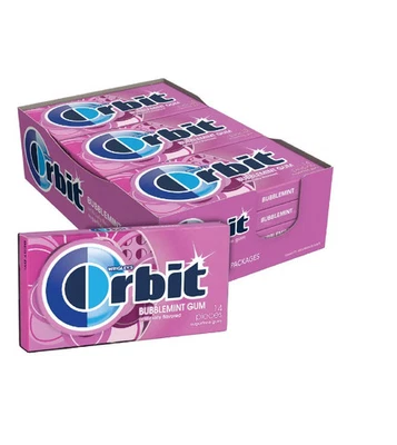 ORBIT Gum Bubblemint Sugar free Chewing Gum, 14 Pieces (Pack of 12) - Image 1 of 2
