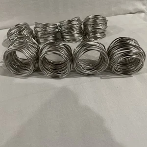 Set of 8 Wrapped Wire Napkin Rings Holders Silver Tone - Picture 1 of 5