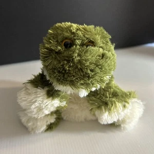 Peluche mercato mondiale peso rana verde oliva 7" animale fiocco verde a scacchi - Foto 1 di 5
