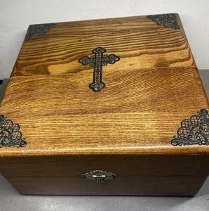 Antique Wood Wooden Priest's Sick Call Last Rites Religious Box ~ Only Has Brush - Picture 1 of 15
